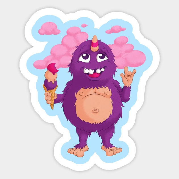 Ice Cream Monster Sticker by Ian Moss Creative